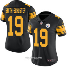 Womens Pittsburgh Steelers #19 Juju Smith Schuster Limited Black Rush Vapor Jersey Bestplayer